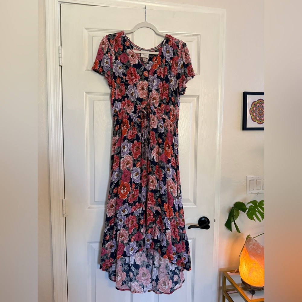 Knox Rose Floral Midi Dress with Hi-Low Hem